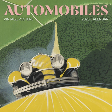 Automobiles Vintage Posters 2026 Wall Calendar