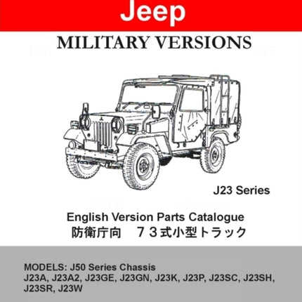 Mitsubishi Jeep J23 Series Military Parts  Diagrams Catalogue