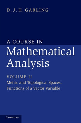 A Course in Mathematical Analysis Volume 2 A