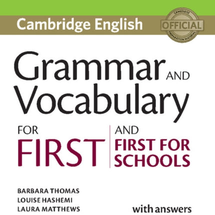 Grammar and Vocabulary for First and First for