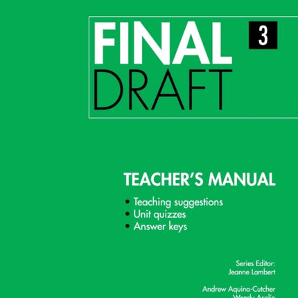 Final Draft Level 3 Teachers Manual