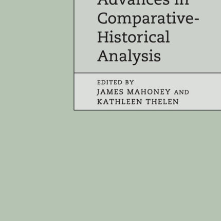 Advances in ComparativeHistorical Analysis