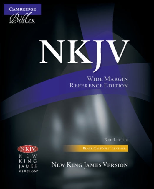 NKJV Wide Margin Reference Bible Black Calf Split