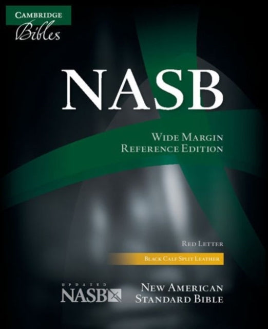 NASB Wide Margin Reference Bible black calfsplit leather red letter text