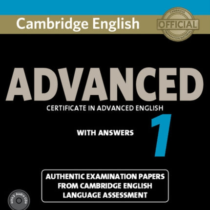 Cambridge English Advanced 1 for Revised Exam from 2015 Students Book Pack Students Book with Answers and Audio CDs 2