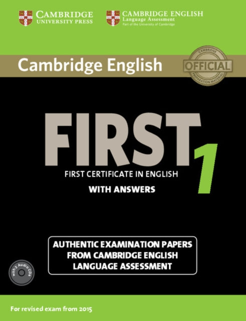 Cambridge English First 1 for Revised Exam from 2015 Students Book Pack Students Book with Answers and Audio CDs 2