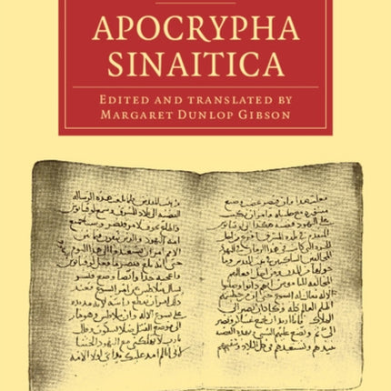 Apocrypha Sinaitica Cambridge Library Collection  Biblical Studies