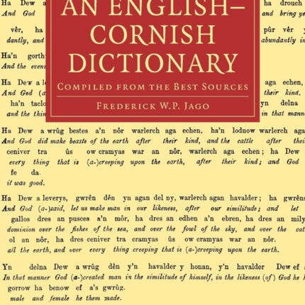 An EnglishCornish Dictionary Compiled from the Best Sources Cambridge Library Collection  Linguistics