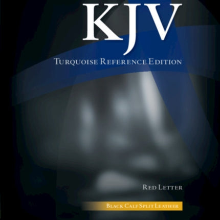KJV Turquoise Reference Bible Black Calf Split Leather Redletter Text KJ674XR