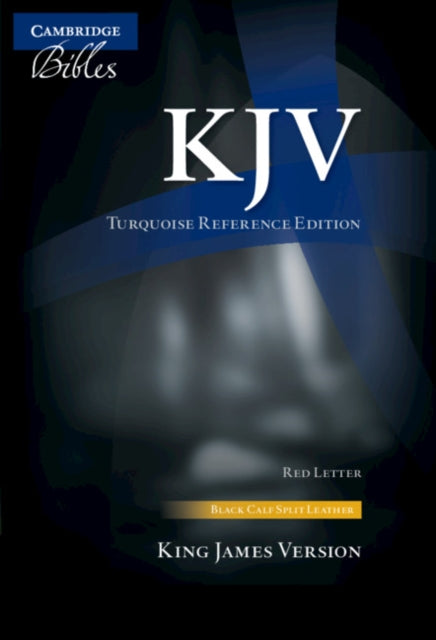 KJV Turquoise Reference Bible Black Calf Split Leather Redletter Text KJ674XR