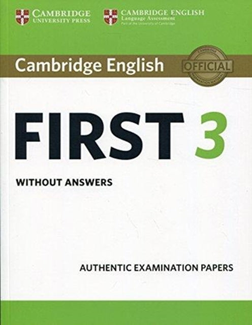 Cambridge English First 3 Students Book without