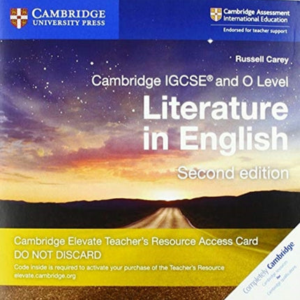 Cambridge IGCSE® and O Level Literature in English Digital Teacher’s Resource Access Card