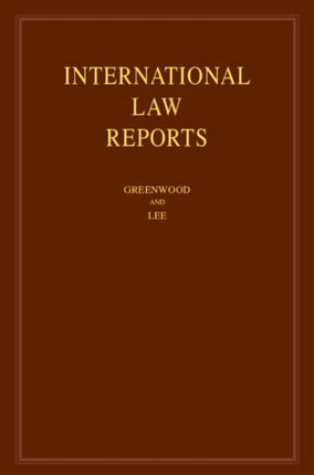 International Law Reports: Volume 191