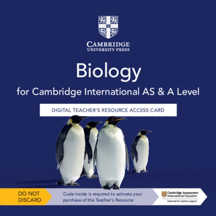 Cambridge International AS & A Level Biology Digital Teacher's Resource Access Card