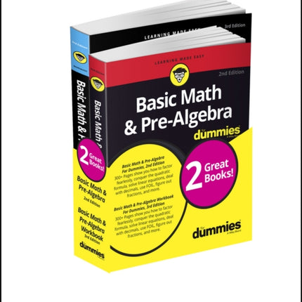 Basic Math & Pre-Algebra For Dummies Book + Workbook Bundle