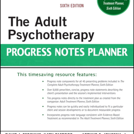 The Adult Psychotherapy Progress Notes Planner