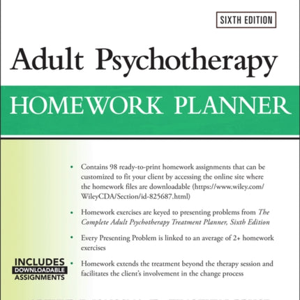 Adult Psychotherapy Homework Planner