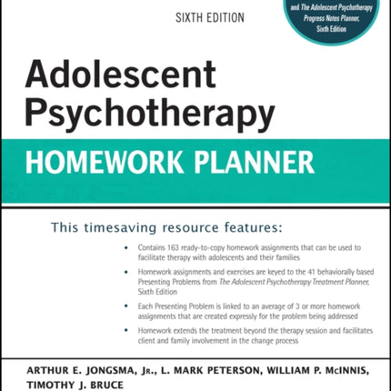 Adolescent Psychotherapy Homework Planner