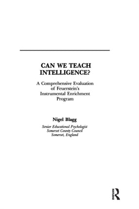 Can We Teach Intelligence