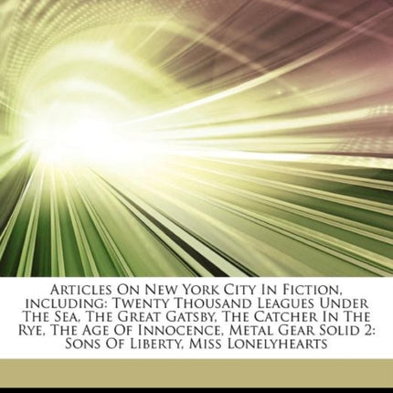 Articles on New York City in Fiction Including