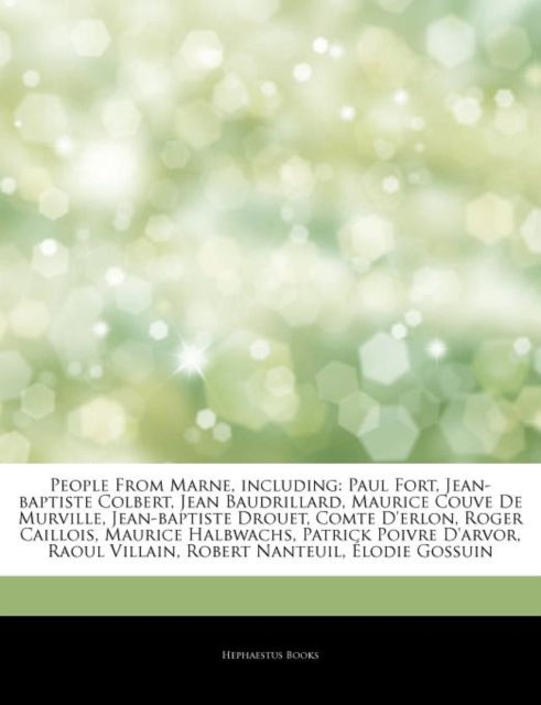 Articles on People from Marne Including