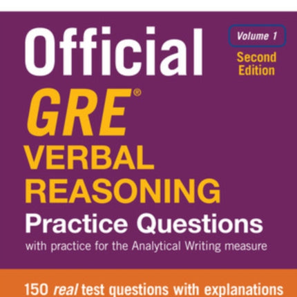 Official GRE Verbal Reasoning Practice Questions, Second Edition, Volume 1