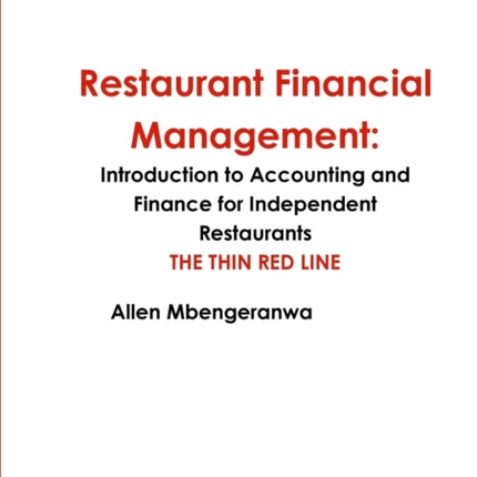 Restaurant Financial Management Introduction to Accounting and Finance for Independent Restaurants