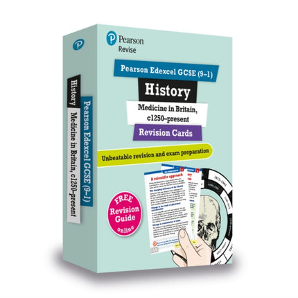 Pearson REVISE Edexcel GCSE History Medicine in Britain Revision Cards incl. online revision and quizzes  for 2025 and 2026 exams