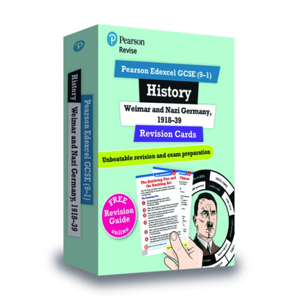 Pearson REVISE Edexcel GCSE History Weimar and Nazi Germany Revision Cards incl. online revision and quizzes  for 2025 and 2026 exams