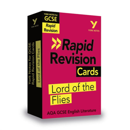 York Notes for AQA GCSE Rapid Revision Cards: Lord of the Flies catch up, revise and be ready for and 2023 and 2024 exams and assessments