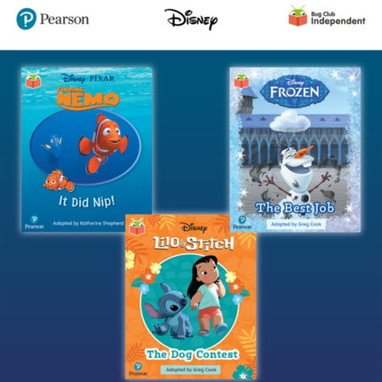 Pearson Bug Club Disney Reception Pack C including decodable phonics readers for phases 2 and 3 Finding Nemo It Did Nip Frozen The Best Job Lilo and Stitch The Dog Contest