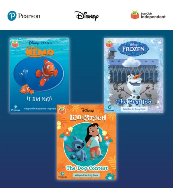 Pearson Bug Club Disney Reception Pack C including decodable phonics readers for phases 2 and 3 Finding Nemo It Did Nip Frozen The Best Job Lilo and Stitch The Dog Contest