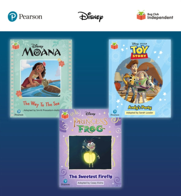 Pearson Bug Club Disney Year 1 Pack E including decodable phonics readers for phase 5 Moana The Way to the Sea Toy Story Andys Party The Princess and the Frog The Sweetest Firefly