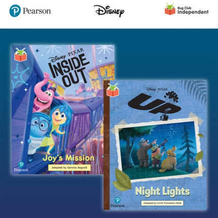 Pearson Bug Club Disney Year 2 Pack F including White and Lime book band readers Inside Out Joys Mission Up Night Lights