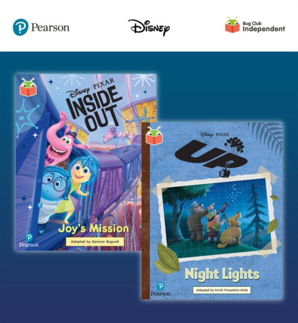 Pearson Bug Club Disney Year 2 Pack F including White and Lime book band readers Inside Out Joys Mission Up Night Lights