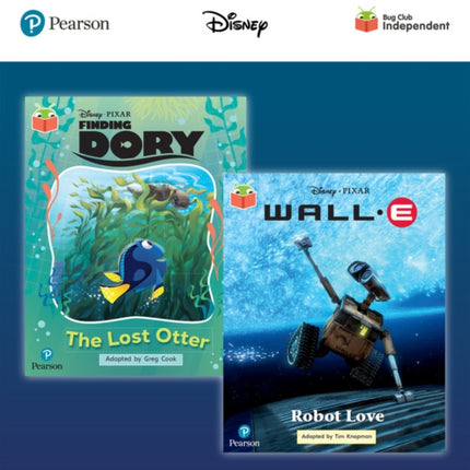 Pearson Bug Club Disney Year 2 Pack A including Orange and Turquoise book band readers Finding Dory The Lost Otter WallE Robot Love