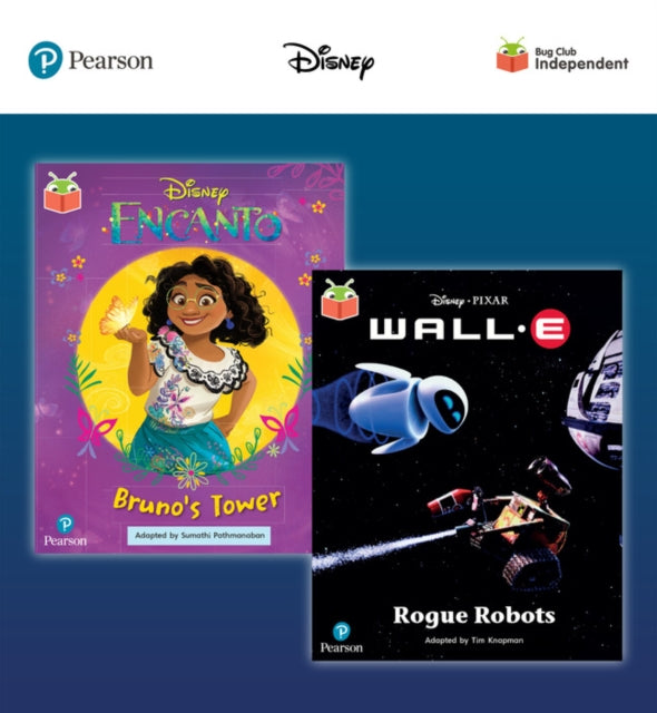 Pearson Bug Club Disney Year 2 Pack C including Turquoise and Gold book band readers Encanto Brunos Tower WallE Rogue Robots