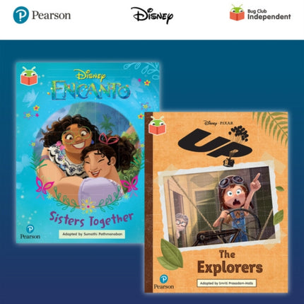 Pearson Bug Club Disney Year 2 Pack E including Gold and Lime book band readers Encanto Sisters Together Up The Explorers