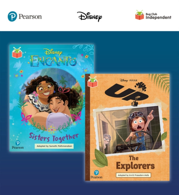 Pearson Bug Club Disney Year 2 Pack E including Gold and Lime book band readers Encanto Sisters Together Up The Explorers