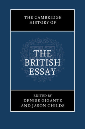 The Cambridge History of the British Essay