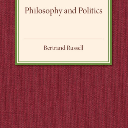 Philosophy and Politics