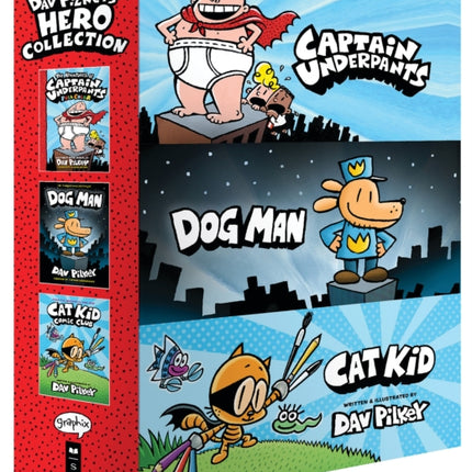 Dav Pilkey's Hero Collection (Captain Underpants #1, Dog Man #1, Cat Kid Comic Club #1)