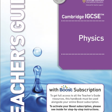 Cambridge IGCSE Physics Teachers Guide with Boost Subscription Booklet