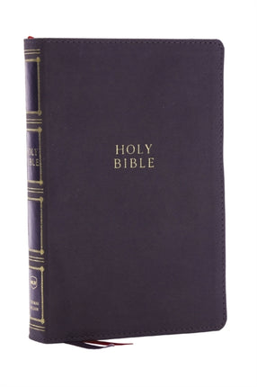 NKJV, Compact Center-Column Reference Bible, Gray Leathersoft, Red Letter, Comfort Print