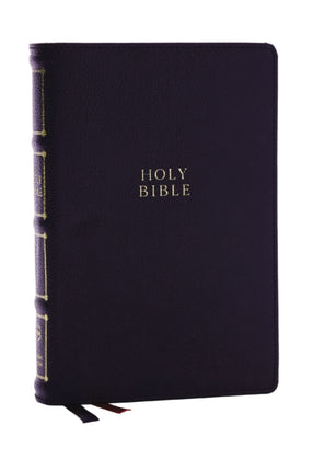 NKJV, Compact Center-Column Reference Bible, Black Genuine Leather, Red Letter, Comfort Print (Thumb Indexed)