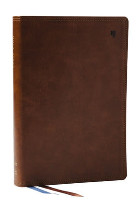 NET Bible Large Print Thinline with Cross References Brown Leathersoft Comfort Print