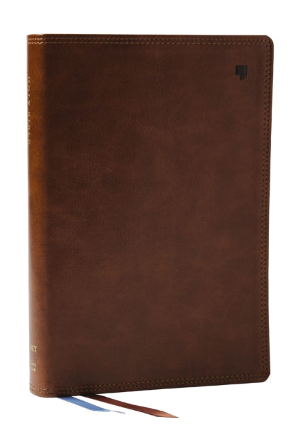 NET Bible Large Print Thinline with Cross References Brown Leathersoft Comfort Print