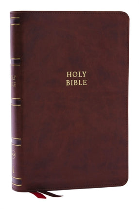 NKJV SingleColumn Reference Bible Versebyverse Brown Leathersoft Red Letter Comfort Print