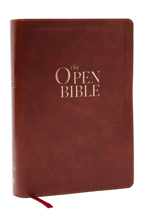 The Open Bible Read and Discover the Bible for Yourself NKJV Brown Leathersoft Red Letter Comfort Print