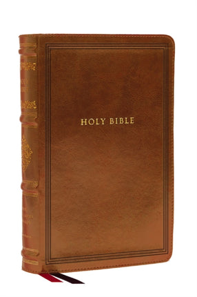 NKJV Large Print Reference Bible Brown Leathersoft Red Letter Comfort Print Sovereign Collection